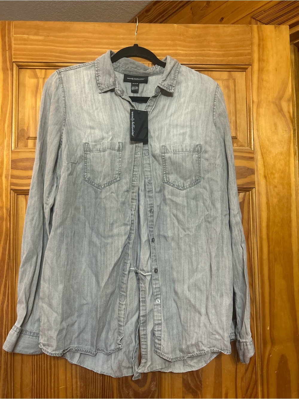 Wendy Bellissimo Light Gray Denim Shirt Jacket med